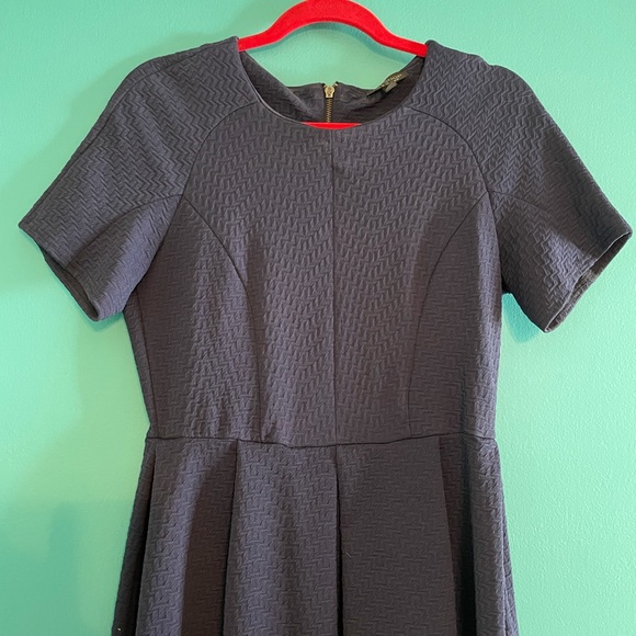 Topshop Navy Blue Fit & Flare Dress - Picture 3 of 8